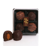 Gaveæske m. 4 luksus trøffel-romkugler, 2 smagsvarianter