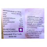 Vingummi med karamel chokolade og jordbær. Flowpack - Box the original