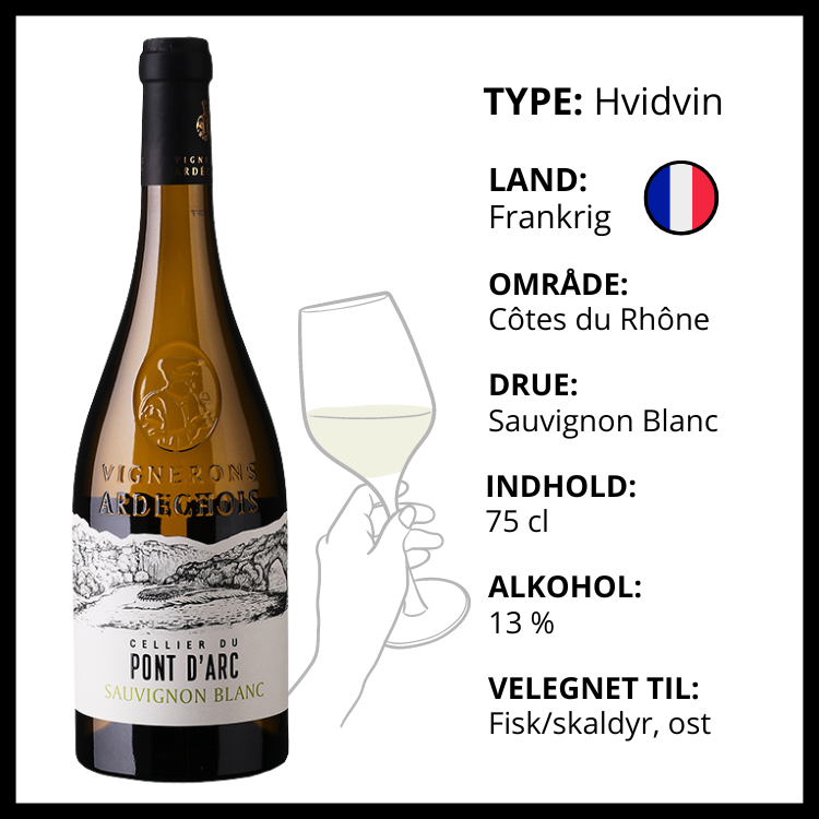 Hvidvin, Cellier du Pont d'Arc - Sauvignon Blanc (Frankrig)