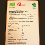 Chokoladeplade, 40 % mælkechokolade med karamel og knas - Økoladen