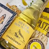 Gavekurv - 'Middag for to' m. dansk gourmetpasta, laks og fransk hvidvin