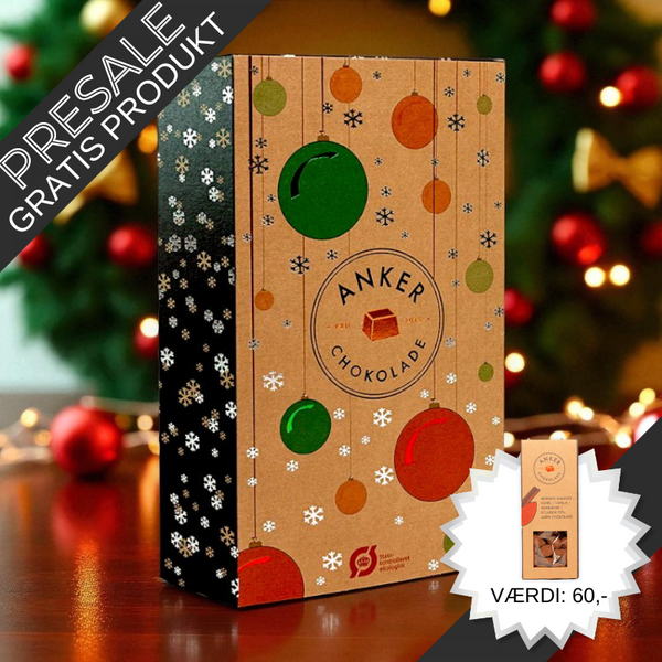 Smuk økologisk julekalender med unikke smagsoplevelser fra Anker Chokolade – håndlavede fyldte chokolader til julens søde stunder	