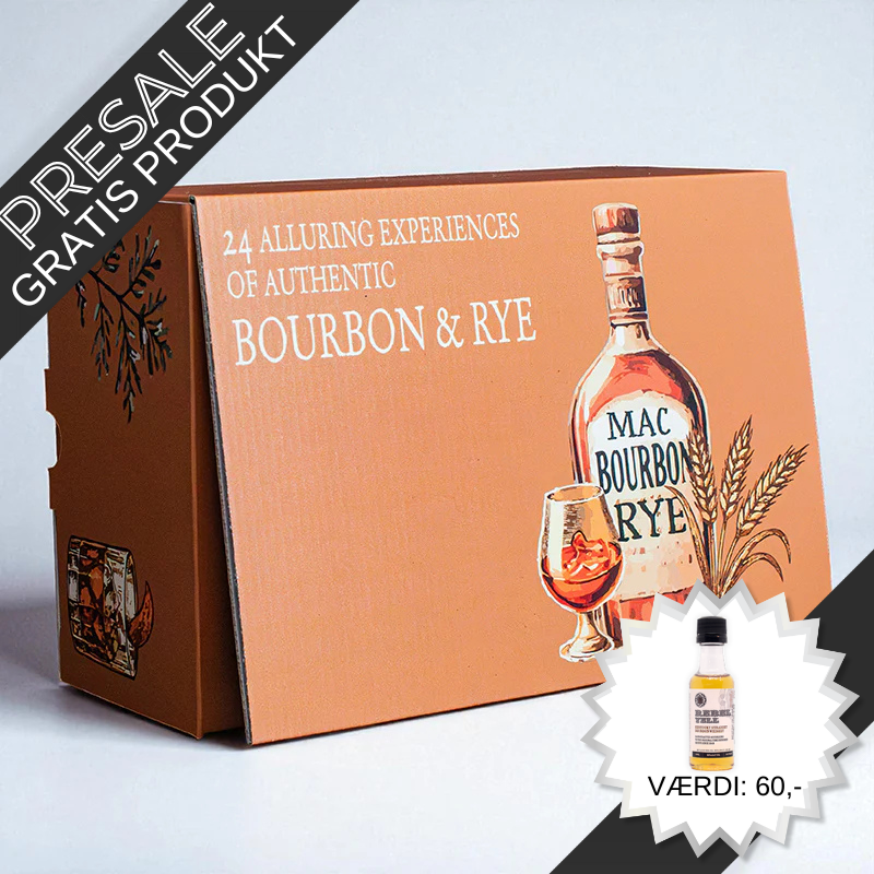 MacY julekalender med amerikansk-inspirerede whiskyer – 24 låger med Bourbon og Rye, daglige smagsoplevelser og QR-kode til viden og videoer om hver whisky	