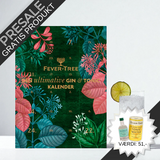Gin & Tonic julekalender med 24 låger – indeholder 5 cl gin eller 15 cl Fever-Tree tonic hver dag, nok til 12 perfekte gin & tonics fra december til juleaften.	