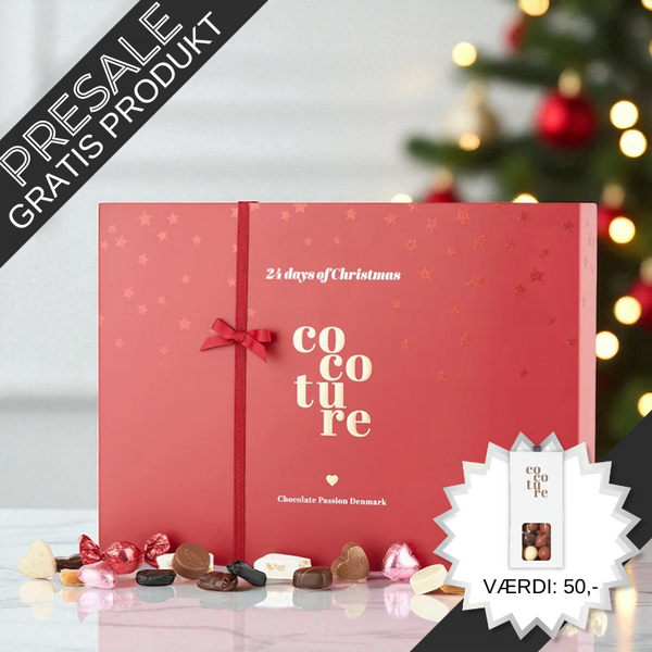 Cocoture Red Magic julekalender presale – eksklusiv chokoladekalender med gratis gave	