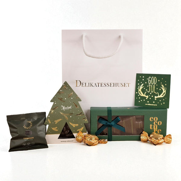 Julepose grøn - med marcipan, lakrids og mandeldragé