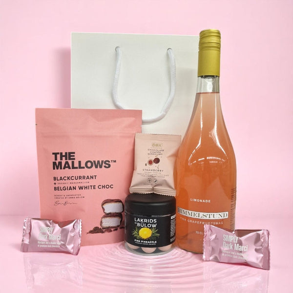 Fin gavepose med cider, lakrids og chokolade