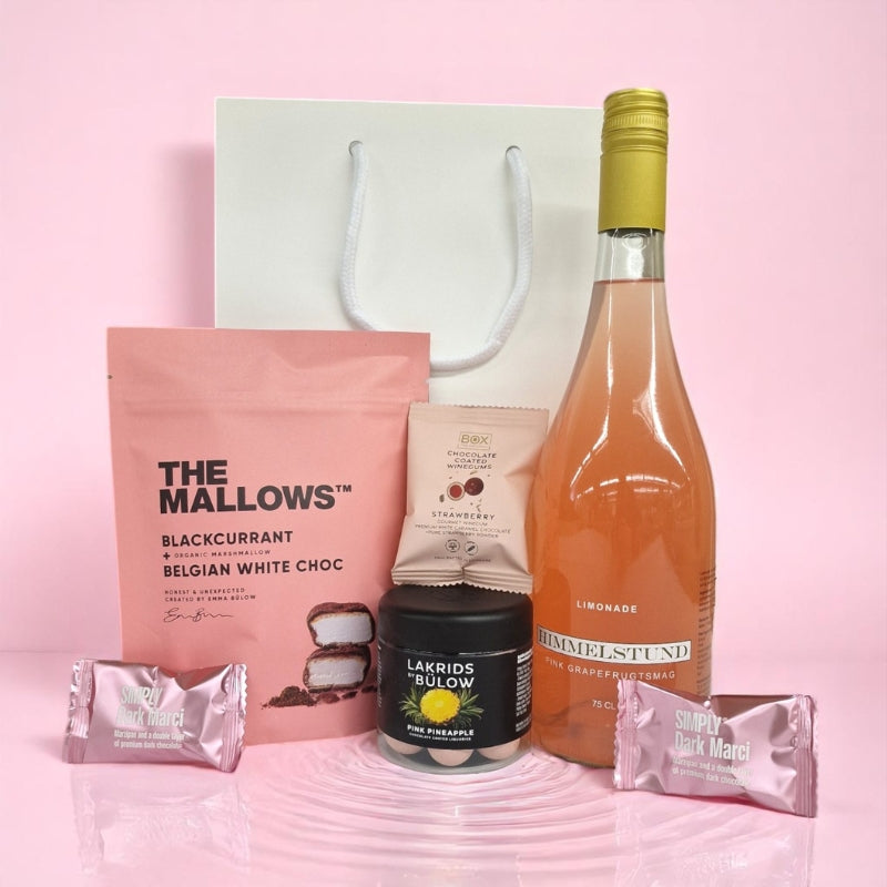 Fin gavepose med cider, lakrids og chokolade