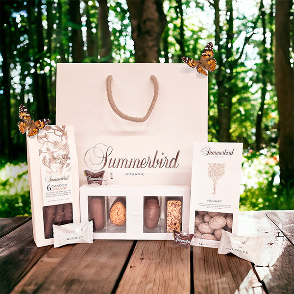 Gavepose med lækre Summerbird chokolader