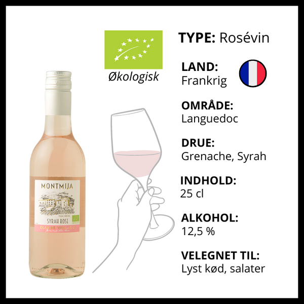 Rosé, Les Domaines Auriol - Montmija Syrah Rosé, 25cl ØKO (Frankrig)