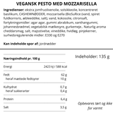Vegansk pesto m. mozzarisella og basilikum