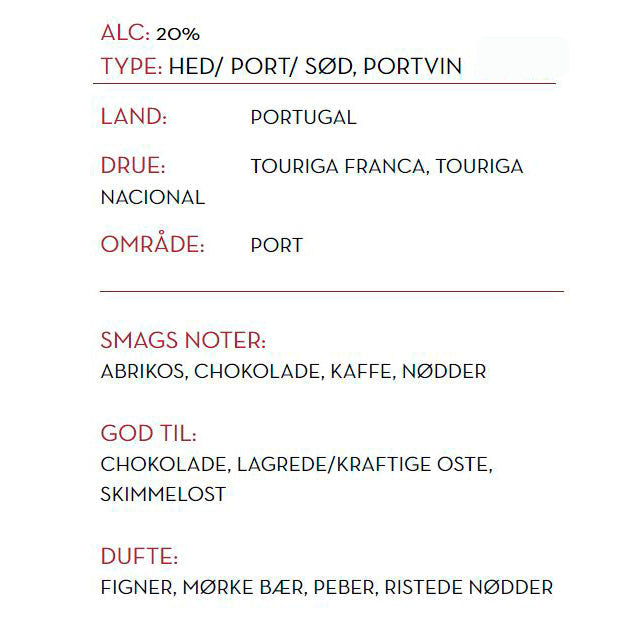 Portvin 10 års. Dalva Portvin
