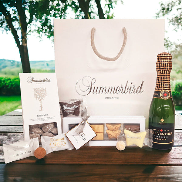 Gavepose med chokolade fra Summerbird Organic