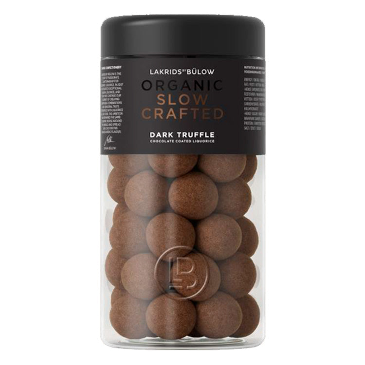 En bøtte Lakrids by Bülow Slow Crafted Dark Truffle.