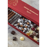 Xocolatl chokoladegave med marcipanbarer i åben rød æske