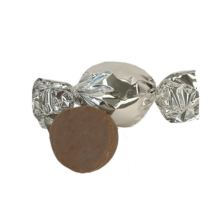 Chokoladekugler med karamelcreme. Sølv chokoladekugler