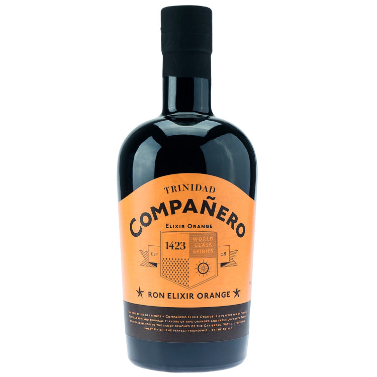 En flaske Compañero Elixir Orange. Billedet er muligvis ikke de endelige produkt.