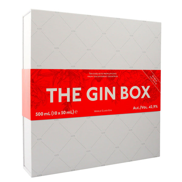 The Gin Box, med 10 forskellige gin fra 10 forskellige lande.
