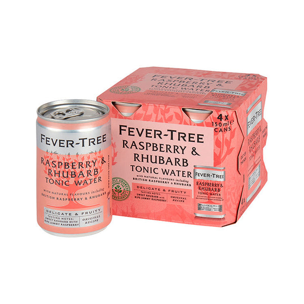 Fever Tree dåse Raspberry Rhubarb, 4 pak af 150ml