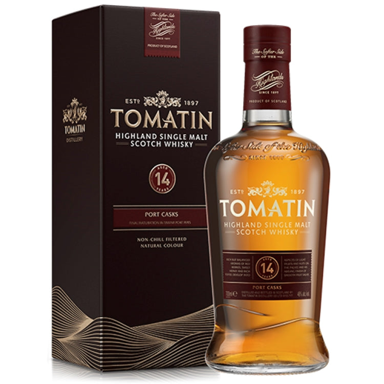 Tomatin 14 år Highland Single Malt Whisky Port Casks | Køb online hos Delikatessehuset
