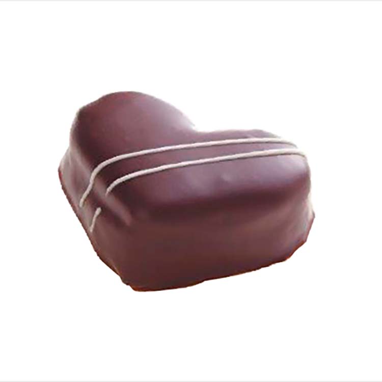Chokolade hjerte i mørk chokolade, med en skøn blød bund af marcipan. Det perfekte stykke chokolade til kaffen! 